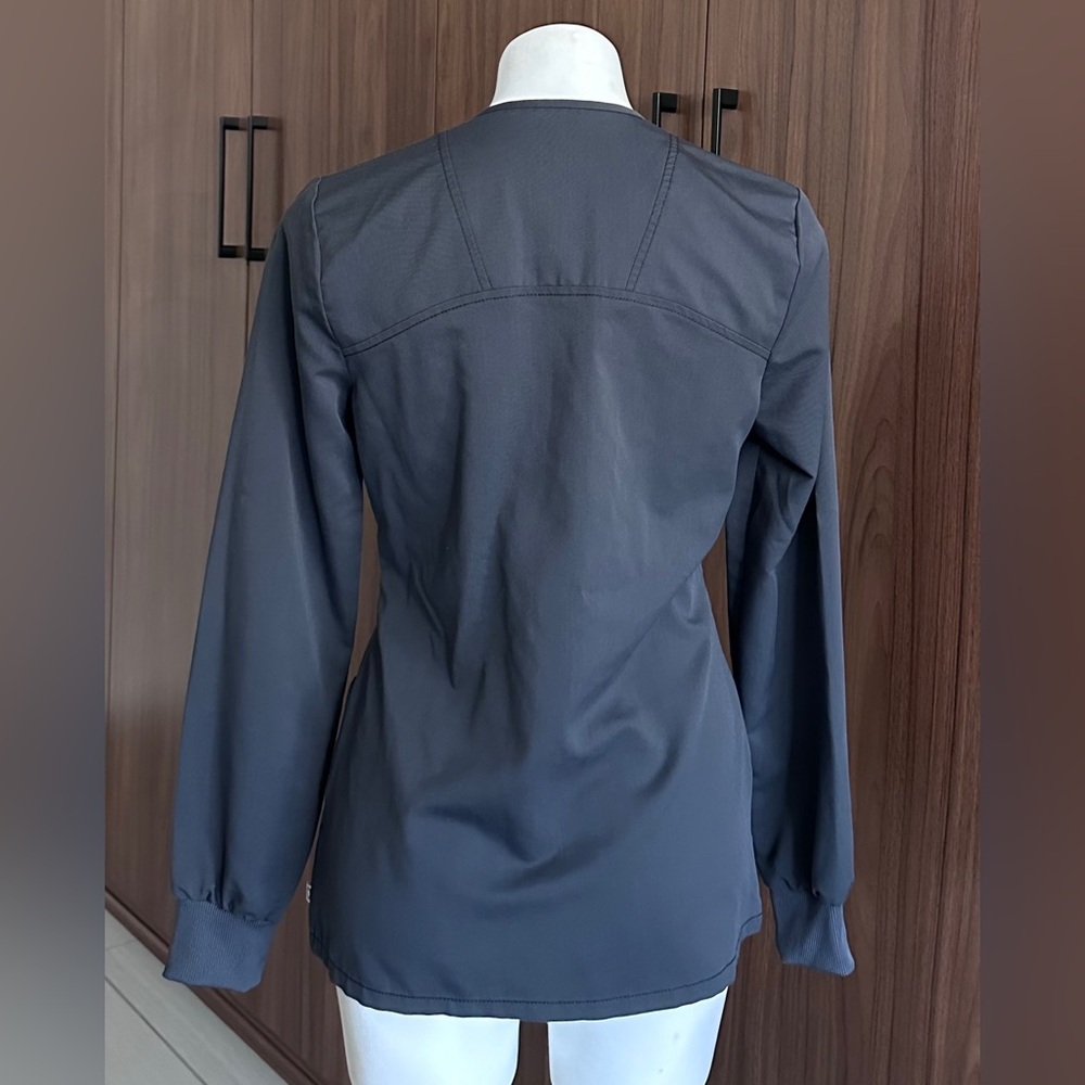 Code Happy Bliss Zipper Front Warm-Up Scrub Jacket Size Xs View 2